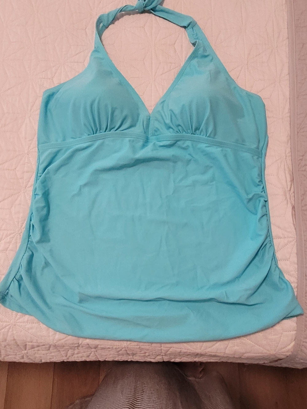 Classic Halter Swim Camisole in Aqua - Picture 1 of 3